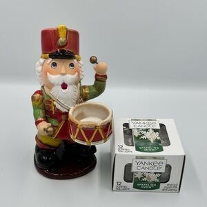 Yankee Candle Drummer/Nutcracker Tea Light Holder & Box of New Tea Lights
